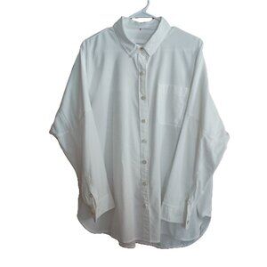 Women's American Eagle White Button Down Oversized Shirt Size Small